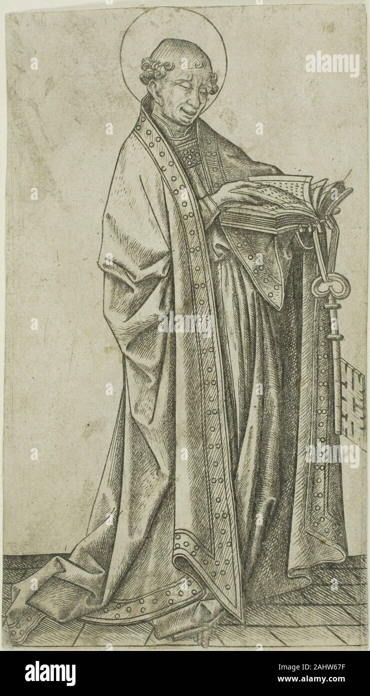 Maître E.S.. Saint Pierre. 1450-1467. L'Allemagne. Gravure en noir sur papier Banque D'Images
