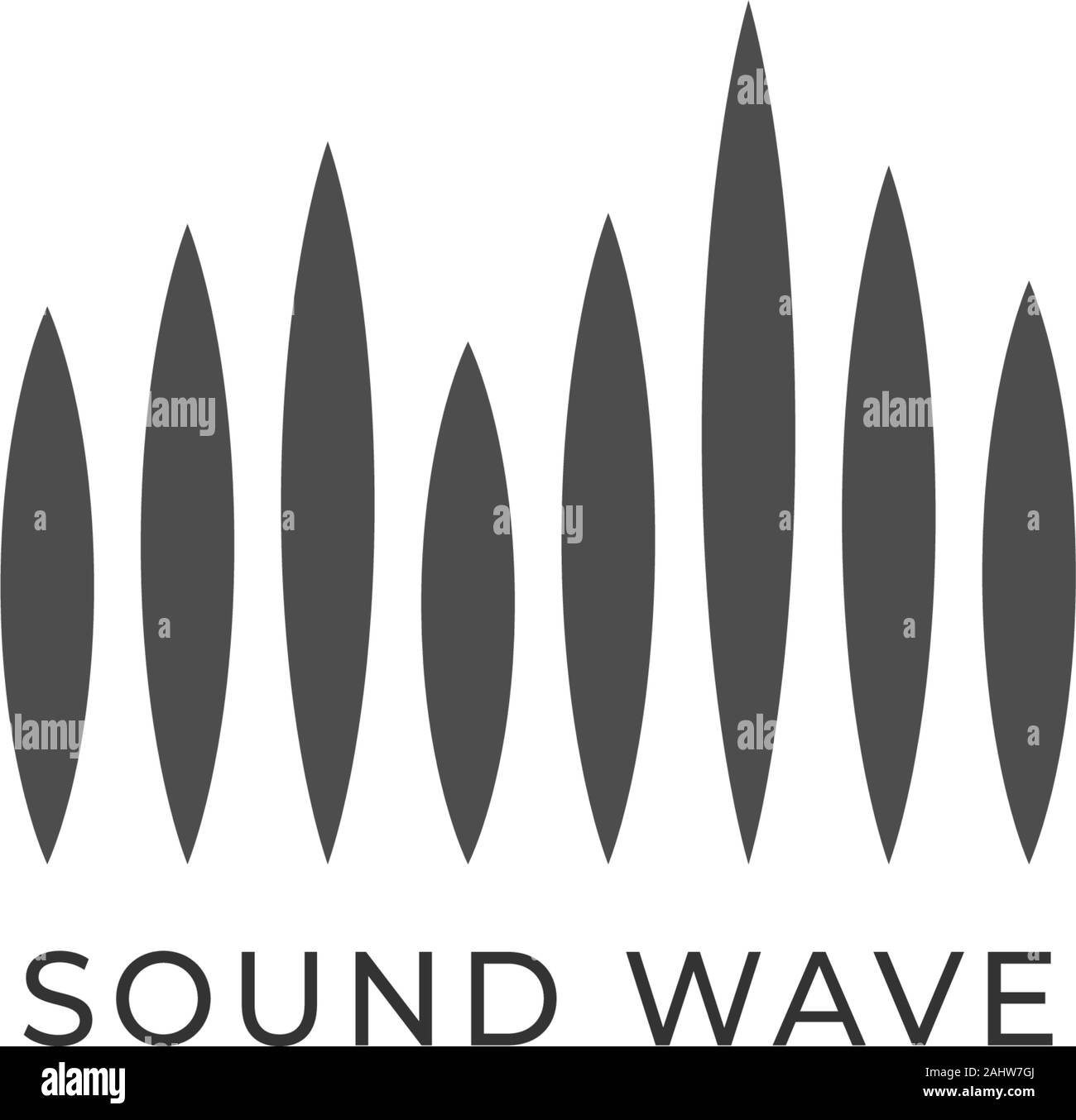 Spectre d'onde audio Logo visuelle forte, vecteur de conception Bar du spectre audio, modèle,Logo noir et blanc Illustration de Vecteur