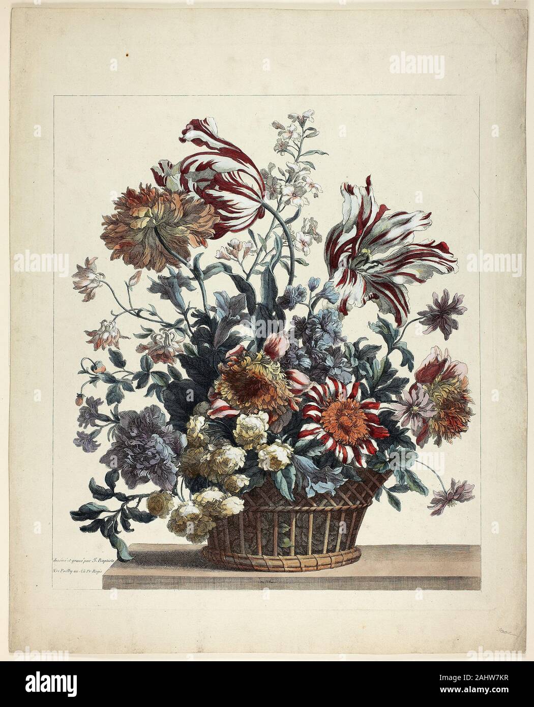 Jean Baptiste Monnoyer. Corbeille. 1651-1699. La France. La gravure à la main sur papier Banque D'Images