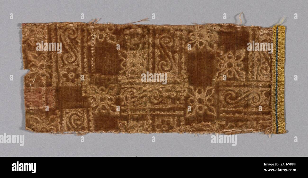 (Fragment de tissu). 1601-1700. Italie. enfoncée et cut velvet Banque D'Images