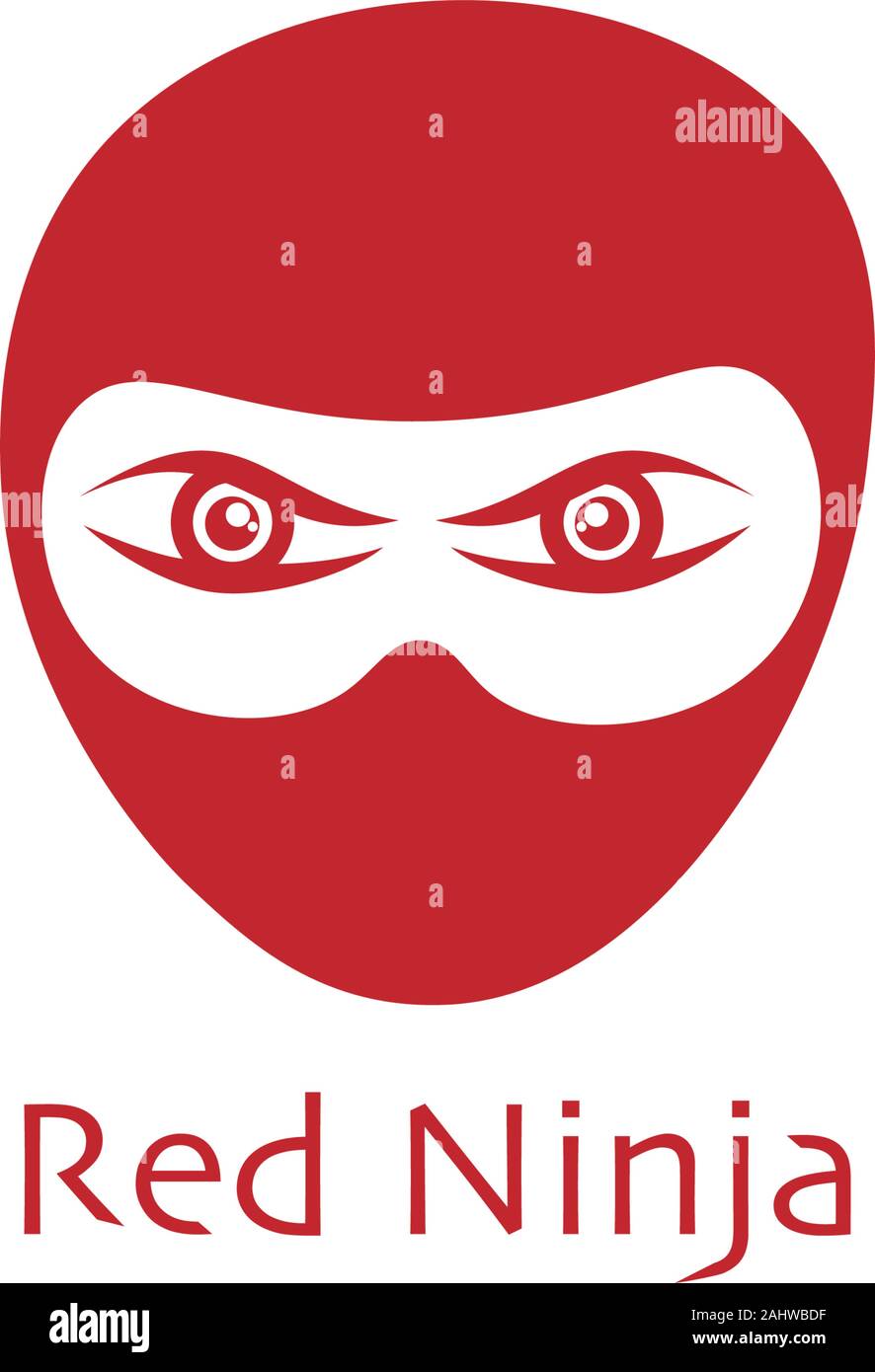 Logo Red Ninja Ninja, Concept Icône Tête modèle vecteur conception, super héros, personnage Illustration de Vecteur