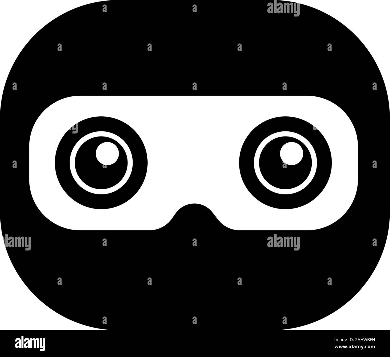 Jolie tête Ninja Ninja noir Logo Concept, Design, super-héros, personnage Ninja Kid, icône vecteur E Logo Sport, forme arrondie Illustration de Vecteur