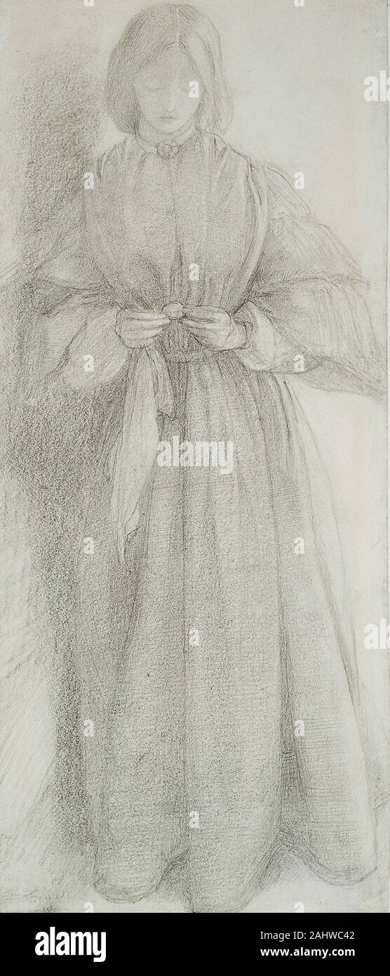 Dante Gabriel Rossetti. Elizabeth Siddal (Mme. Dante Gabriel Rossetti). 1849-1859. L'Angleterre. Dessouchage avec Graphite, sur papier vélin ivoire, edge monté sur papier vélin blanc cassé Banque D'Images