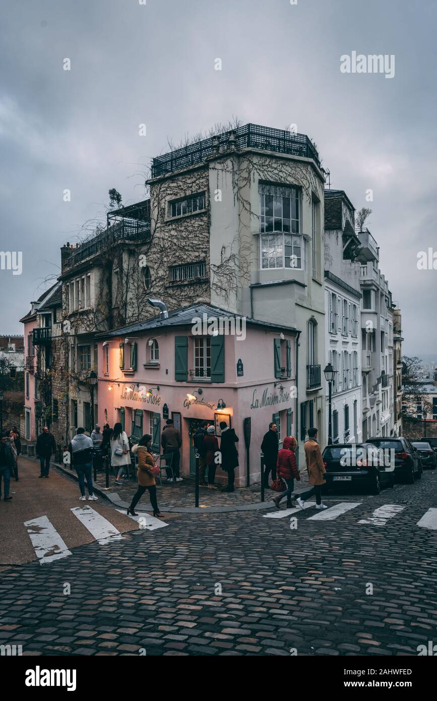 Un coin à Montmartre, Paris, France Banque D'Images