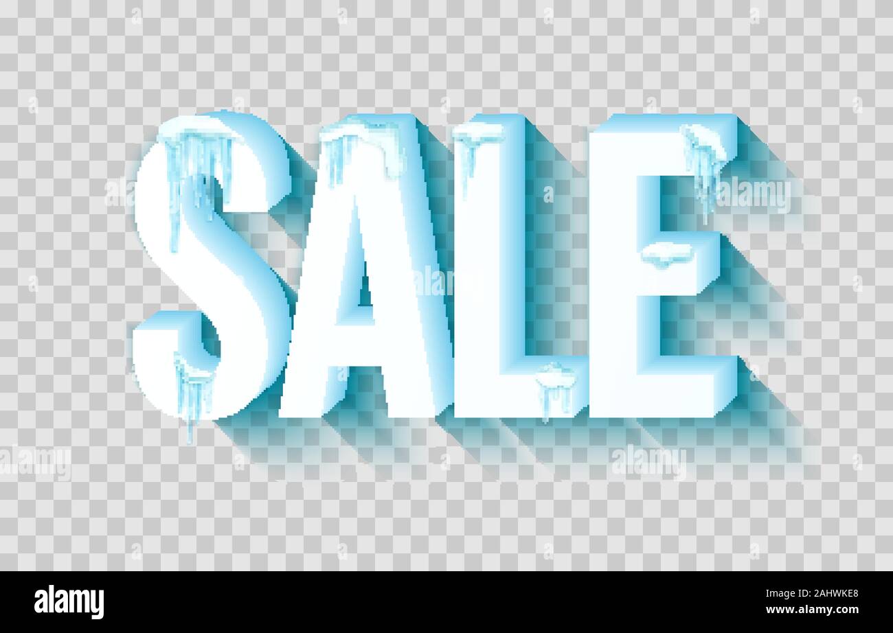 Vente de mots de neige et de glaçons, vector illustration Illustration de Vecteur