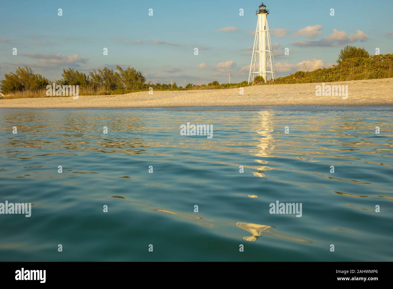 Gasparilla Island Lighthouse à Boca Grande. Boca Grande, en Floride, aux États-Unis. Banque D'Images