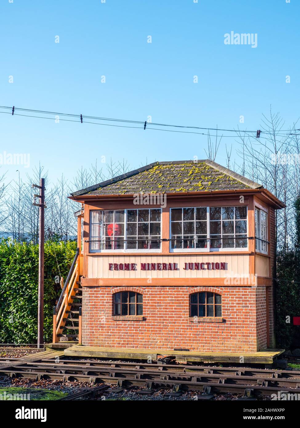 Signal fort de jonction minéral Frome, Didcot Railway Centre, Didcot, Oxfordshire, England, UK, FR. Banque D'Images