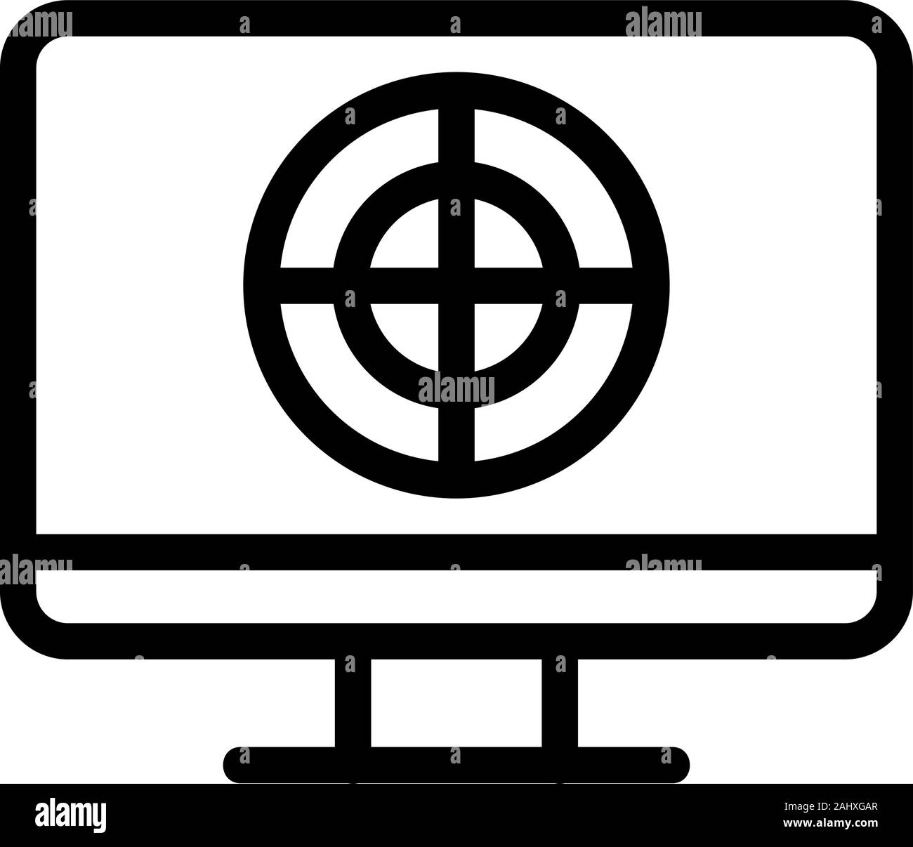 La cible de l'icône TV est le vecteur. Illustration du symbole de contour isolé Illustration de Vecteur