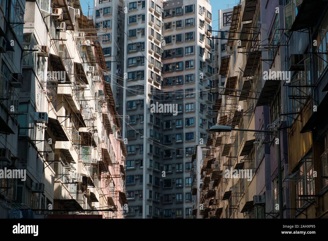 La façade de l'immeuble à Hong Kong, l'immobilier résidentiel Banque D'Images