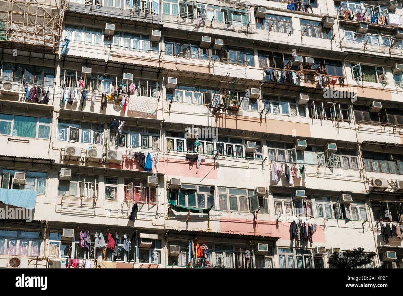La façade de l'immeuble à Hong Kong, l'immobilier résidentiel Banque D'Images