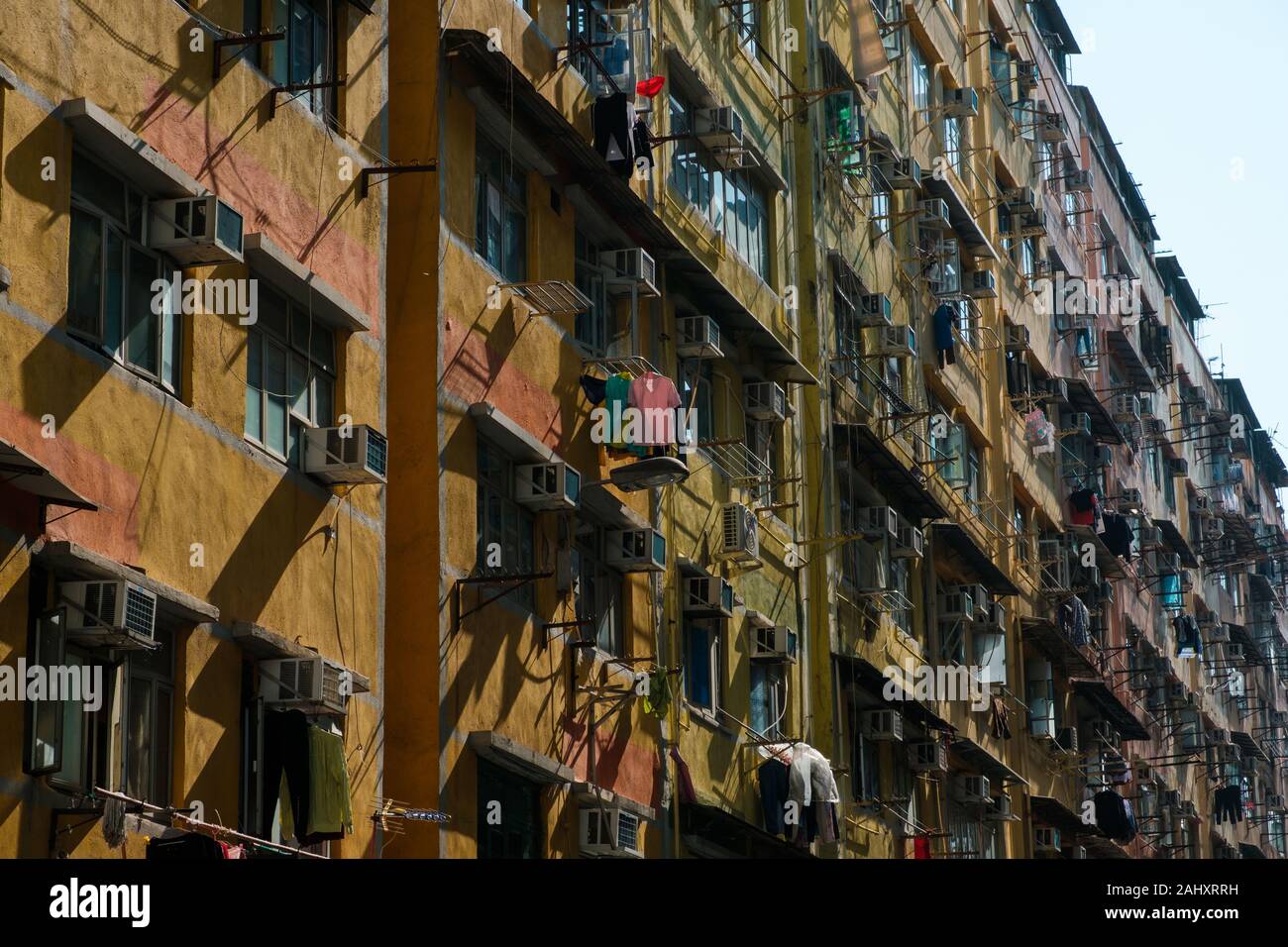 La façade de l'immeuble à Hong Kong, l'immobilier résidentiel Banque D'Images