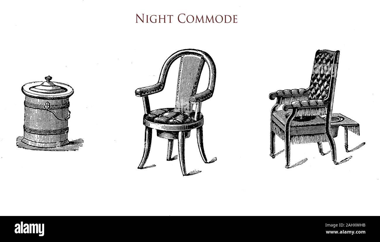 Santé et confort : commode de nuit 19e siècle Banque D'Images