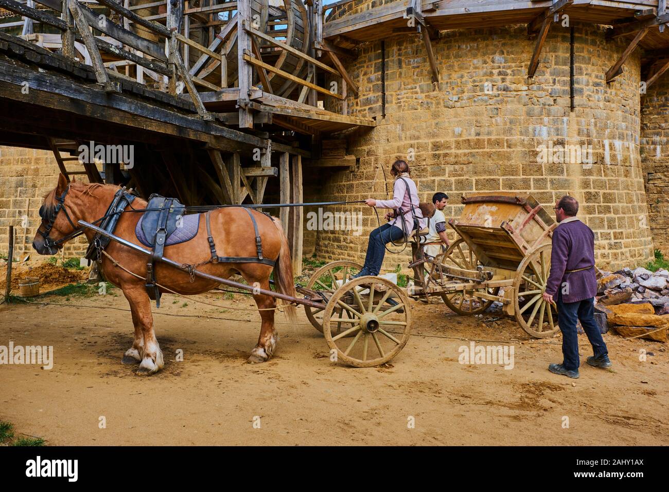 Europe, France, Bourgogne, Yonne, la Puisaye, Guedelon château Banque D'Images