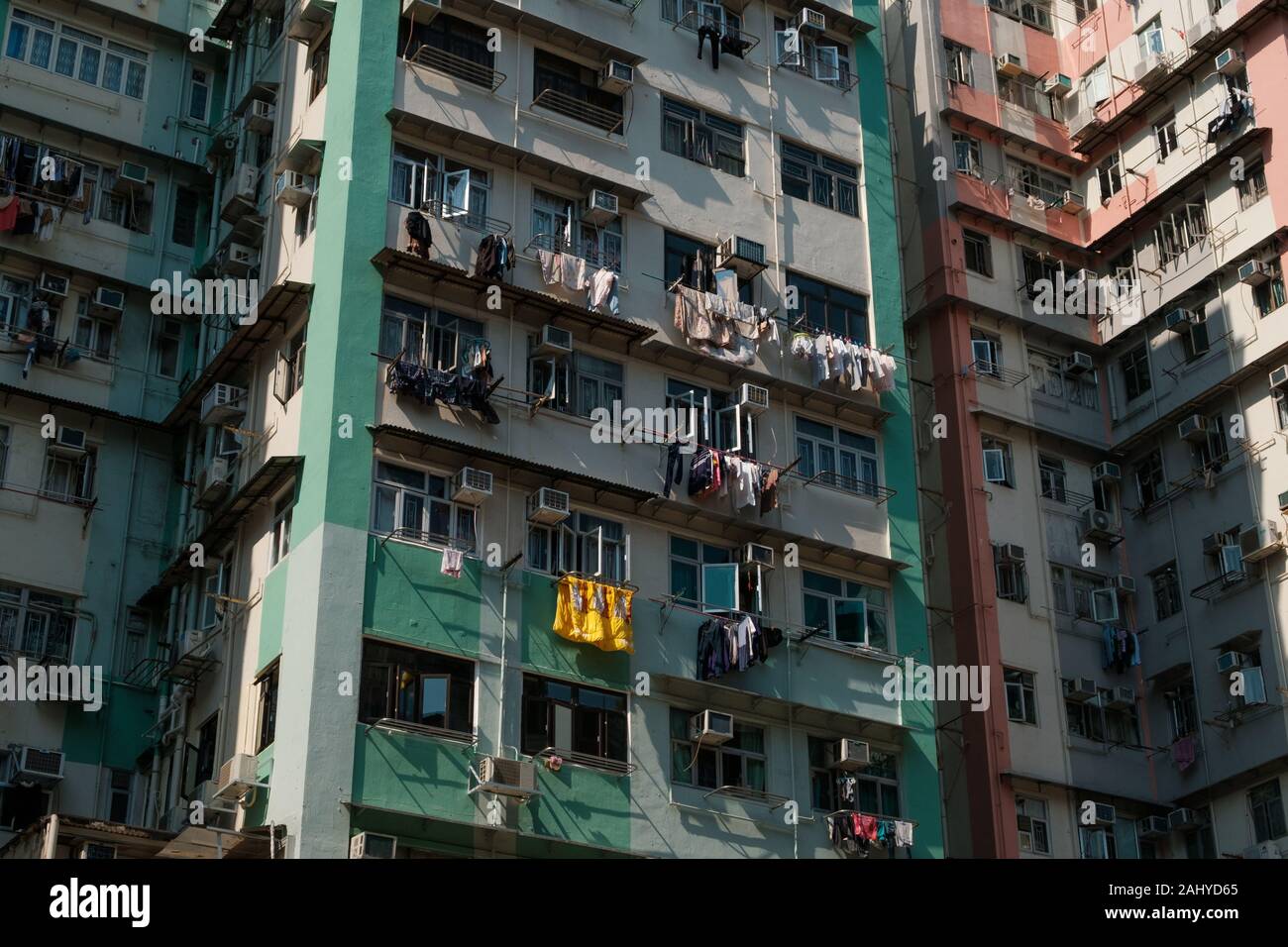 La façade de l'immeuble à Hong Kong, l'immobilier résidentiel Banque D'Images