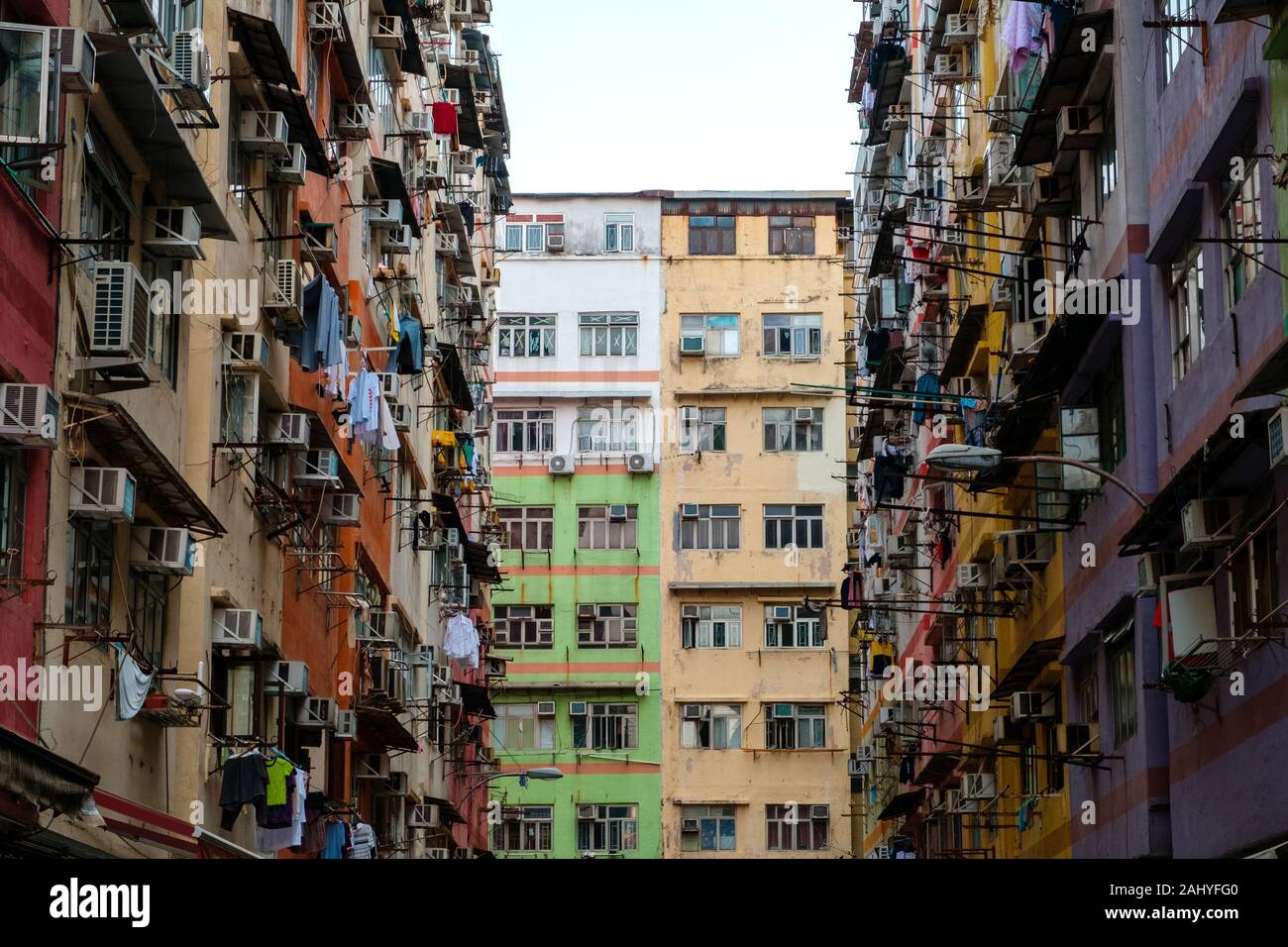 La façade de l'immeuble à Hong Kong, l'immobilier résidentiel Banque D'Images