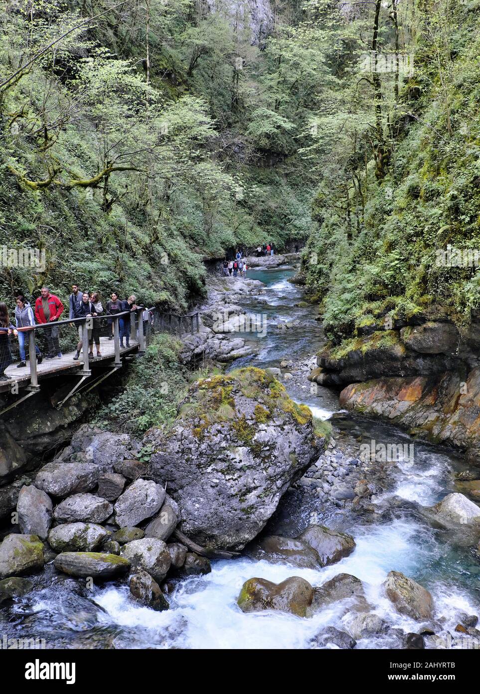L'emplacement de l'Kakouetta (ou gorges Kakuetta) au Pays Basque (sud-ouest de la France). Le site sauvage est parfois surnommée la petite Amazonie Basque Banque D'Images