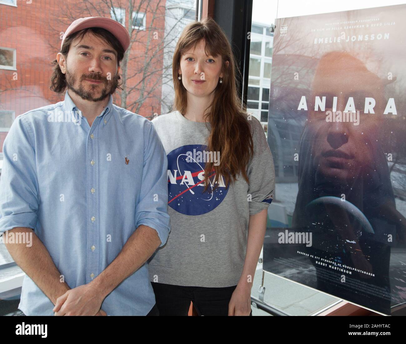 HUGO LILJA et PELLA KÅGERMAN administrateurs au Swedish film abaout l'Opéra jouer Aniara Banque D'Images