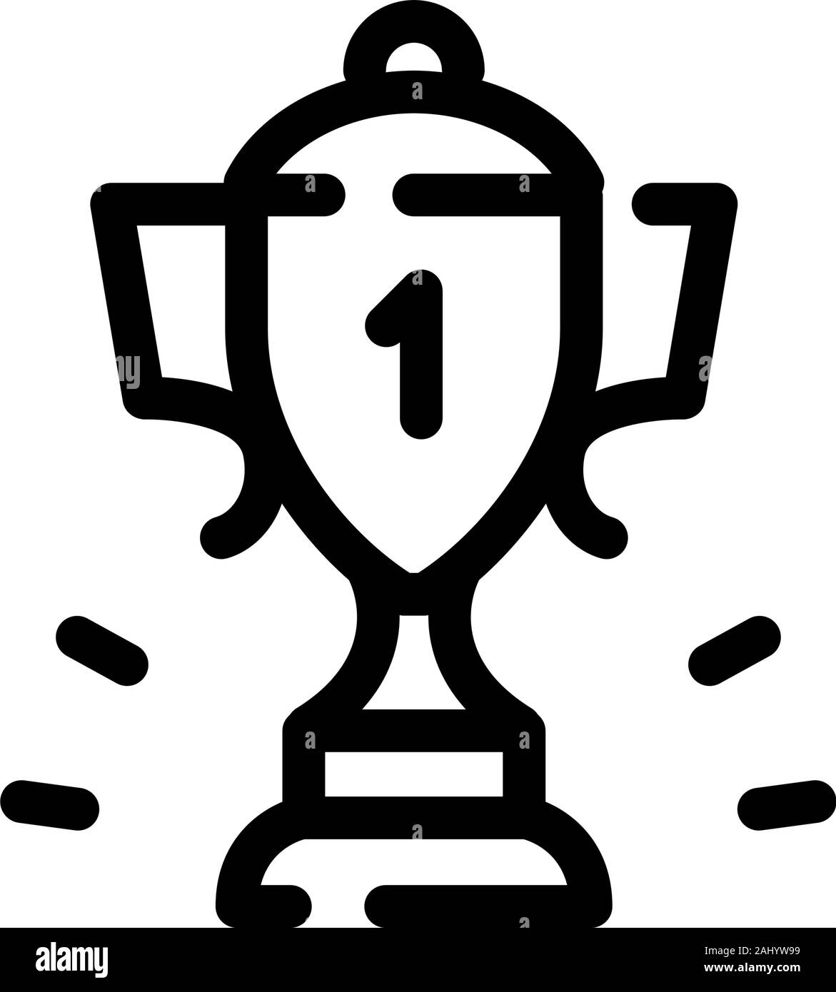 Prix coupe d'or. Qui gagne dans les sports et les affaires. La première place. Icône vecteur isolé sur fond blanc. L'icône de la mode linear. Icône de site web et p Illustration de Vecteur
