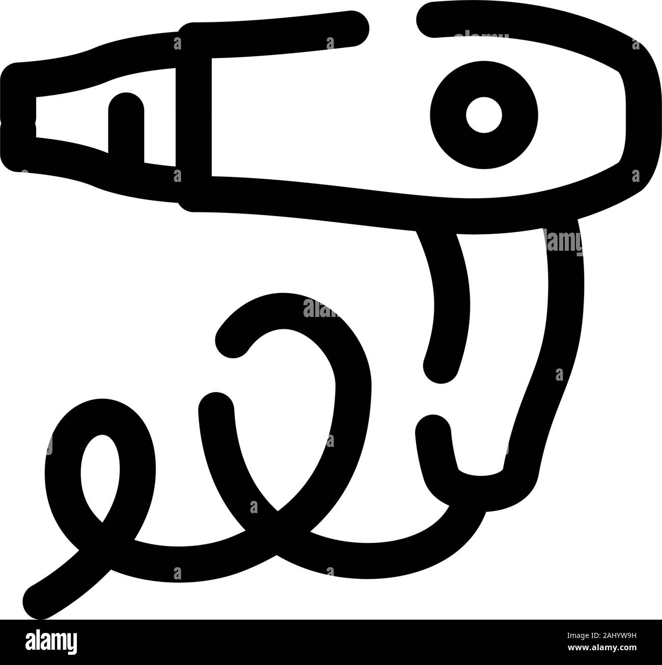 Icône du sèche-cheveux. Fashion & Style. Appareil pour sécher les cheveux. Icône vecteur isolé sur fond blanc. L'icône de la mode linear. Pour l'icône d'un site web Illustration de Vecteur