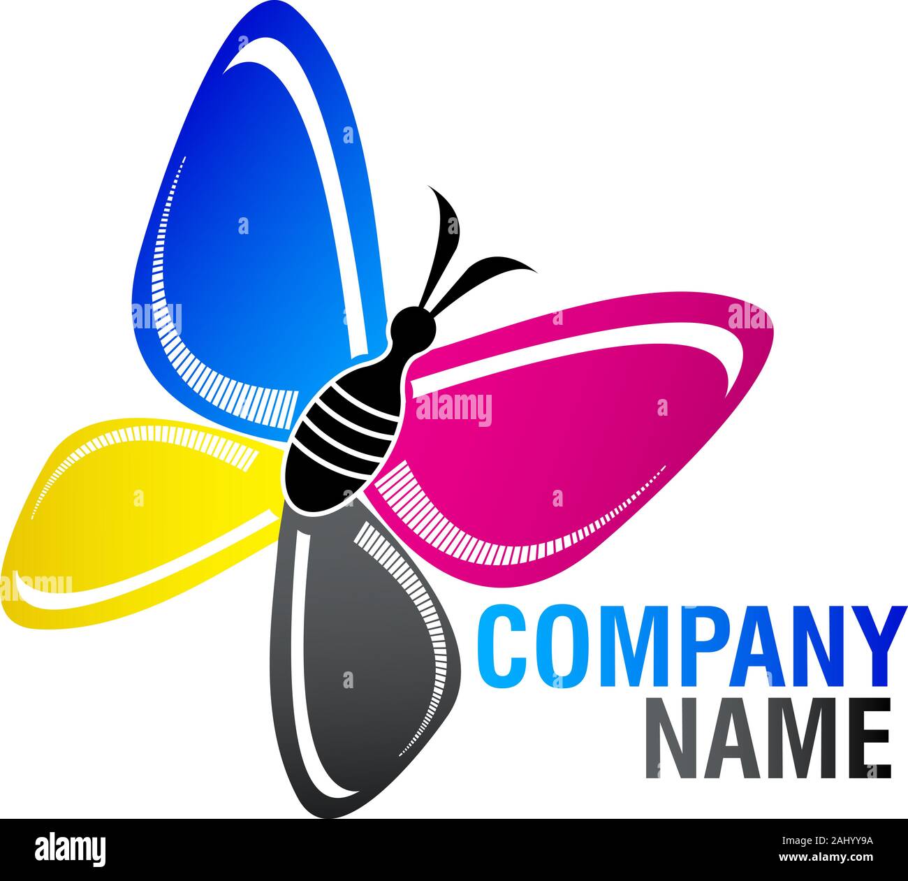 logo papillon cmjn Banque D'Images