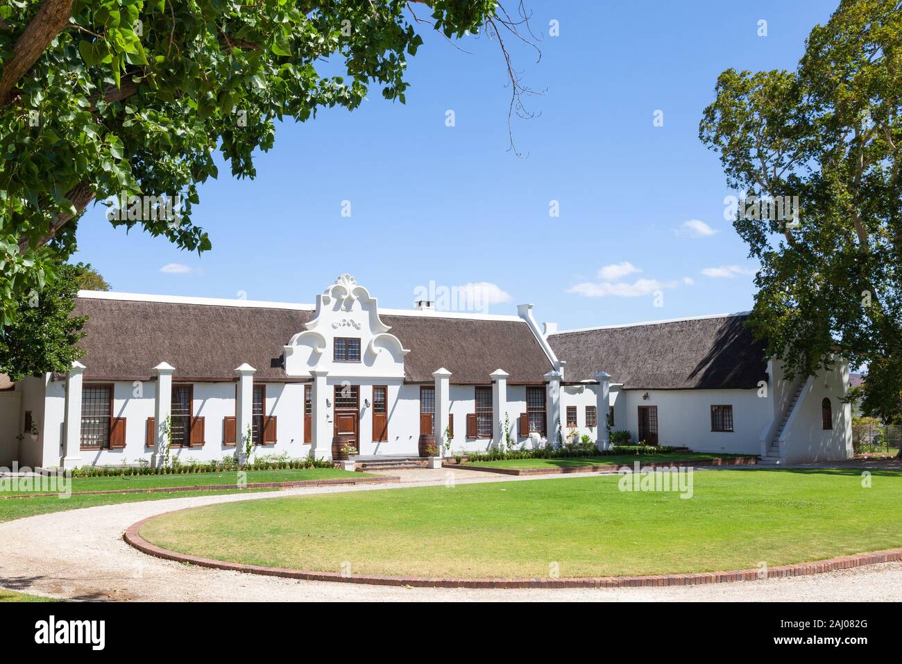 Zandvliet Wine Estate, Robertson Wine Valley, Ashton, Western Cape Winelands, R62, Afrique du Sud, Cape Dutch Historique homestead. Accueil de Shiraz Vin Banque D'Images