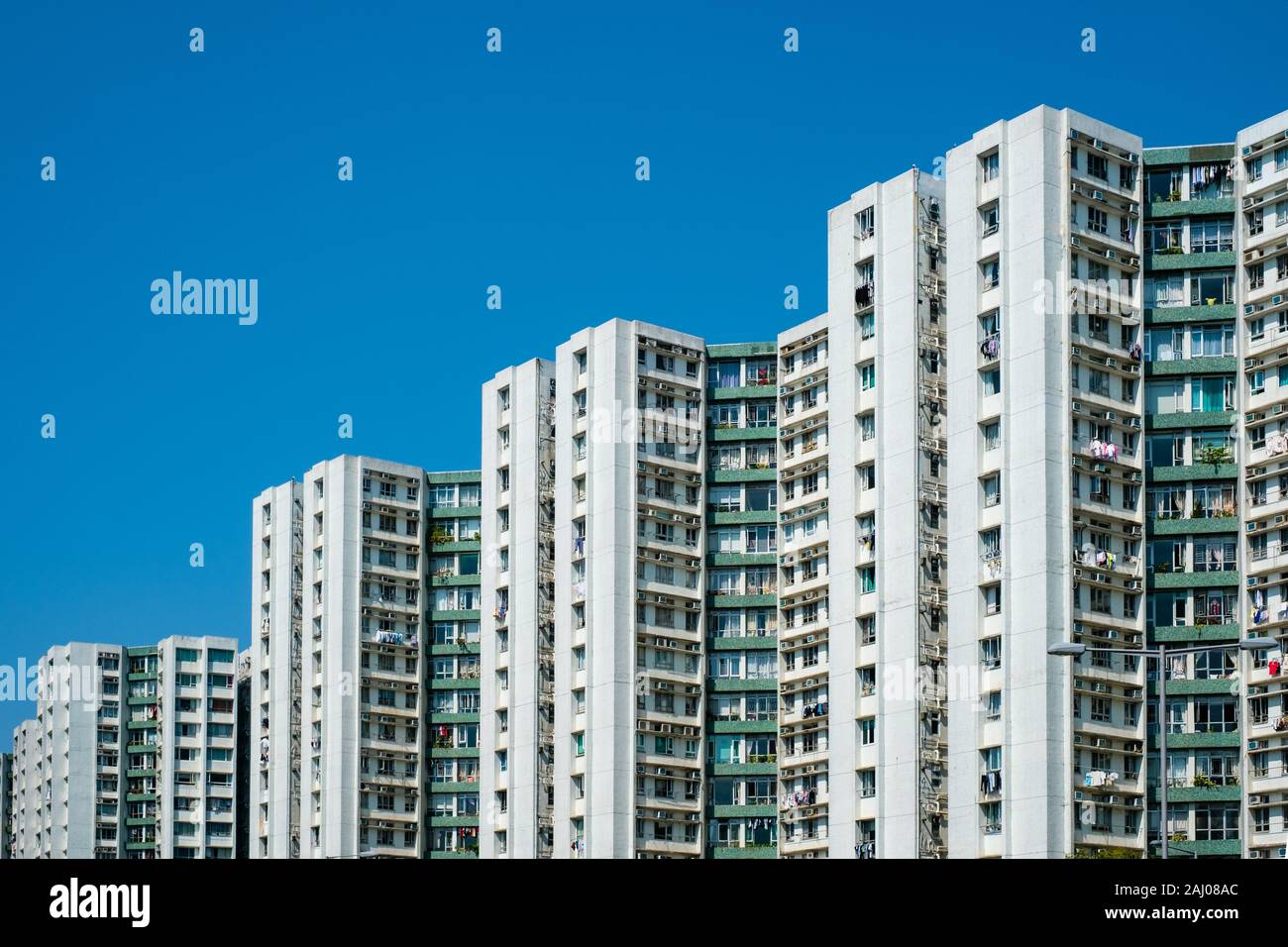 La façade de l'immeuble de grande hauteur, l'immobilier résidentiel, à HongKong Banque D'Images