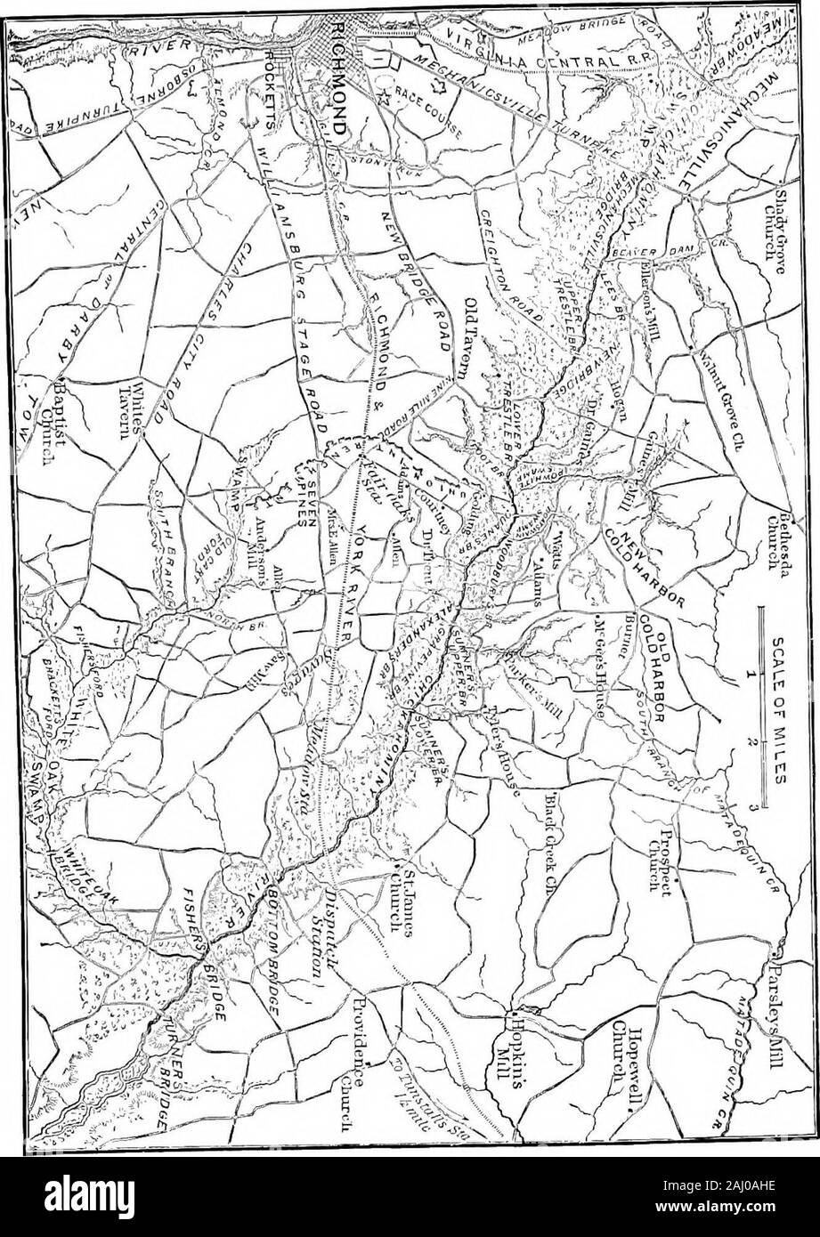 Abraham Lincoln : une histoire . colonne aurait sufferedgreatly, son élan lui aurait assuré l'occupation de notre successand travaille à propos de Richmond, andconsequently la ville, aurait été sa récompense. Hisfailure à le faire est la meilleure preuve que notre sage com-mander pleinement compris le caractère de son adversaire. D. H. Hill dit la même chose : pendant l'absence Lees Richmond a été à la merci ofMcClellan. . Les fortifications autour de Richmond atthat époque étaient très légère. McClellan pourrait avoir cap-ment la ville avec très peu de pertes de vie. Le ofsupplies veut aurait forcé Lee pour att Banque D'Images Abraham Lincoln : une histoire . colonne aurait sufferedgreatly, son élan lui aurait assuré l'occupation de notre successand travaille à propos de Richmond, andconsequently la ville, aurait été sa récompense. Hisfailure à le faire est la meilleure preuve que notre sage com-mander pleinement compris le caractère de son adversaire. D. H. Hill dit la même chose : pendant l'absence Lees Richmond a été à la merci ofMcClellan. . Les fortifications autour de Richmond atthat époque étaient très légère. McClellan pourrait avoir cap-ment la ville avec très peu de pertes de vie. Le ofsupplies veut aurait forcé Lee pour att Banque D'Images