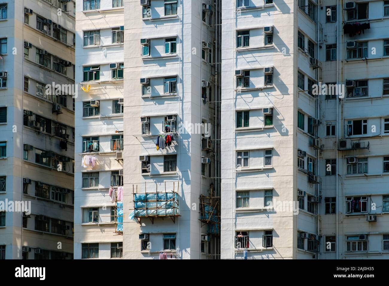 Vacances la façade de l'immeuble, l'immobilier résidentiel, à HongKong Banque D'Images