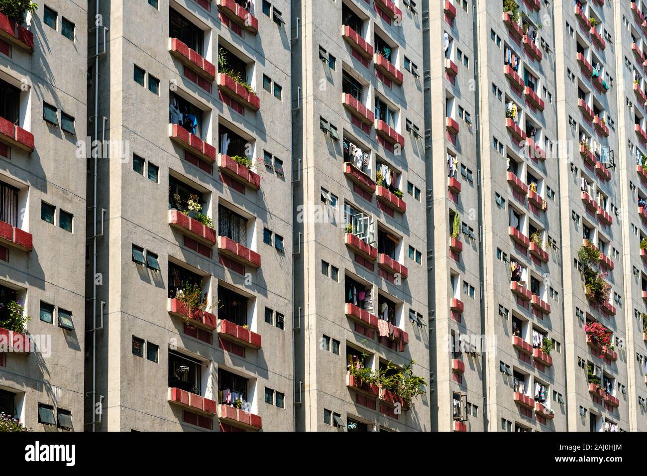 Vacances la façade de l'immeuble, l'immobilier résidentiel, à HongKong Banque D'Images