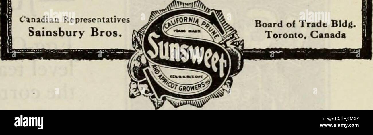 Canadian Grocer Avril-juin 1918 . rine menace nécessite le prohibitionof foodstuffsfrom l'exportation de tous le Royaume-Uni. SPRATTS GÂTEAUX Chien Aliments Volaille, Canaryand Mélanges Parrot en attendant la dépose de l'embargo, peut être obtenue à partir de l'ob-SPRATTS BREVET (Nord) LTD.Newark, New Jersey. Londres (en anglais), Spratts limitée des brevets,24-25, Fenchurch Street, l'E.C. 3. Nous Grow-We PACK-nous vendre des ententes sont maintenant mis au point de donner a d'usines propres au cœur de theprune ofCalifornia et districts d'abricot. C'est juste une plus de progres-sive étape assurant un contrôle d'adequatepacking faci Banque D'Images