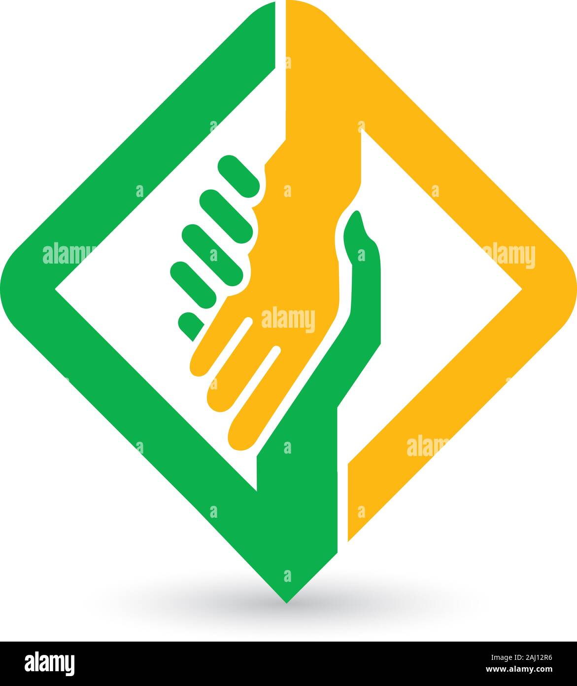logo des mains d'aide Banque D'Images