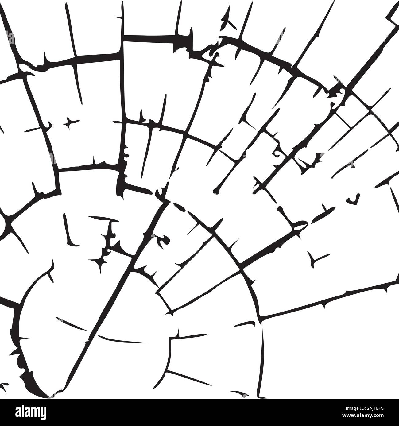 Tronc d'arbre coupé croquis abstraits de bois fendu la texture. Stock Vector illustration isolé sur fond blanc. Illustration de Vecteur