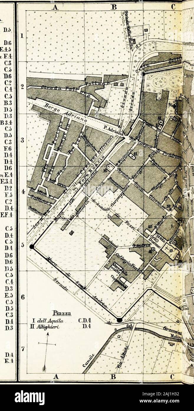 Italie : guide pour les voyageurs Première partie, le nord de l'Italie et la Corse . elongedto les membres de l'Église jusqu'au traité de Tolentino en 1797. RAVEjgjA Accculemuxdi 1 c'était le Belle Arti Chiese 2 dlSjtytffuL diSApoBmarenuovo 3 D.6 EJi54. .SasiIica noErnngelistaJ t&S.(±.i 5 - JzS.6 Battietero 7 mafa (Tassepzilioteca ) 8 efi &Lt ; n° S^Croee VomenicoID Jktomo,dLS 9  hmmaleJIHghieri11 (44 Torre del pabbbeo a. SpitdadOrt) b. S.lflareo. Darmstarll,E&lt;LVraijTipr. Banque D'Images