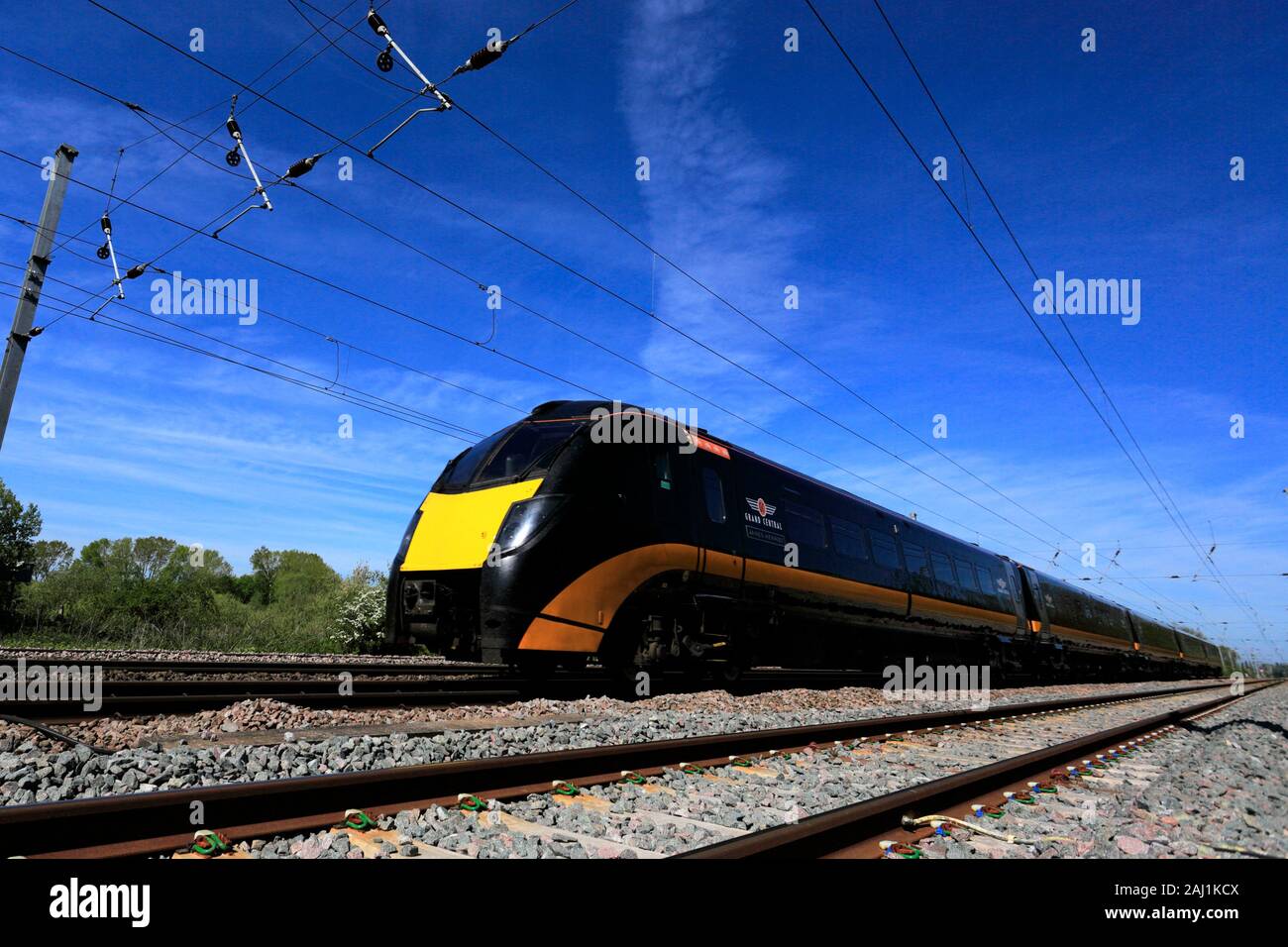 180 classe Zephyr, Grand Central Trains, East Coast Main Line Railway, Peterborough (Cambridgeshire, Angleterre, RU Banque D'Images