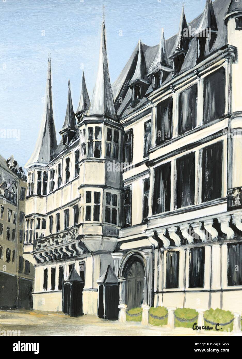 Dessin du palais ducal Banque D'Images