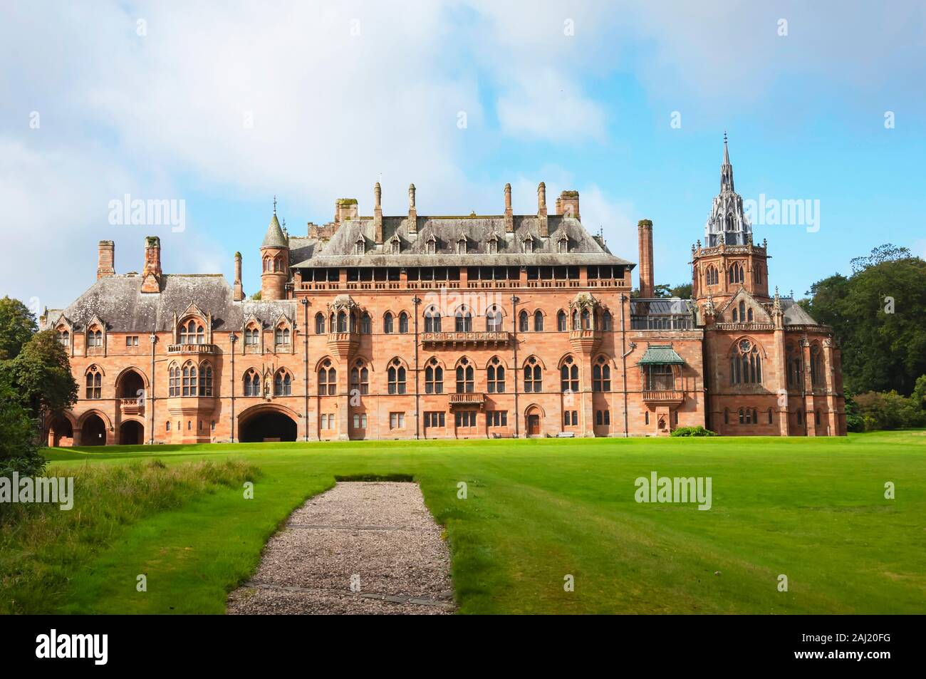 Mount Stuart House, extérieur, Bute, Western Isles, Ecosse, Royaume-Uni, Europe Banque D'Images