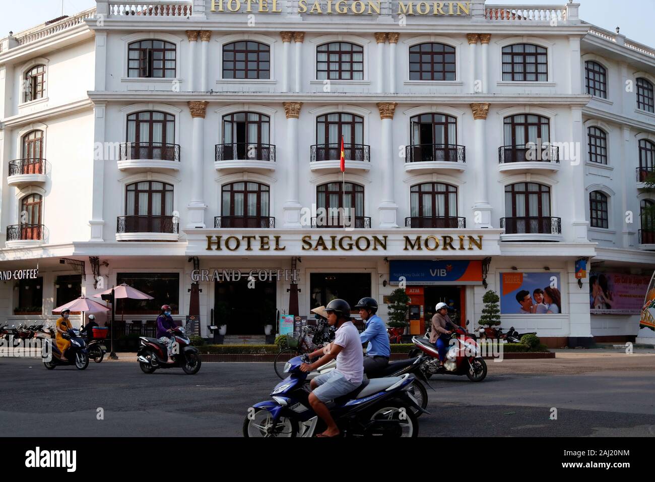 L'hôtel Saigon Morin construit en 1901, l'architecture coloniale française, Hue, Vietnam, Indochine, Asie du Sud-Est, l'Asie Banque D'Images