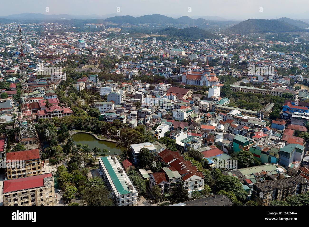 Portrait de bâtiments, Hue, Vietnam, Indochine, Asie du Sud-Est, l'Asie Banque D'Images