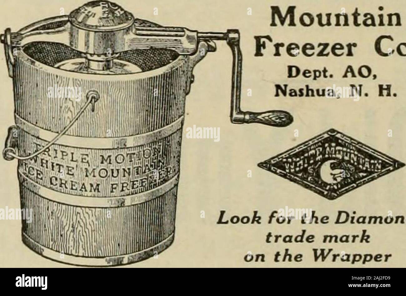 La culture de l'abeille . Doux, velouté après ciem youknow le bien-ness de l'frozendainties makewith vous pouvez être iceswill ce congélateur, votre dessert standard.Plus facile à faire qu'un otherdessert^ maintenant, que la motion Triple White Mountain Ice Cream congélateur a apporté la science en glace-crème glacée.Réduit le temps de gel, fait thecream increasesits plus lisse et plus léger et gros par le triple de battre. Le principe de l'perfectfreezing whiletwo tourne peut-dashers travailler dans des directions opposées. Envoyer à nous pour une copie de notre recipebook, congelés friandises. Nous vous l'willsend gratuitement. Vous dit Banque D'Images