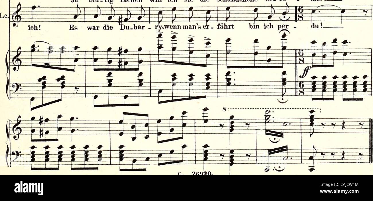 Gräfin Dubarry : Komische Oper dans drei . Acten Le, ^^ mans er. fahrt bin ich par. du ! Lu. : feö * * 3r - mensonge. ren soll er die Par- thie wir scheu - en kei. nw Müh !  Du.bar.rv !Ver- mensonge.ren soll die er al. thie wir scheu en kei. nw Müh !- # -TE-"V-^^^a : : W Ja blu.ttg rächen s schändJiche dans ich sie die. fa . mif !.. c. 26920. lis n* ?15.Gavotte. DUBARRY J^ m PIANO. ^j&EEEE^ ^^^^^- VTr m$ I 0 0:t5 • J ä f * f I "tt ^^ SS * 1 f f- S r--^^k r =^^^^^m. .) I r i iI .^ J J JH^^ ^ * MvJ D F^ ^ ?- ja, das istderneu.e Tanz-tre Acii. dansewird iianiit er ge. denzii,der ig : je l =t S Banque D'Images