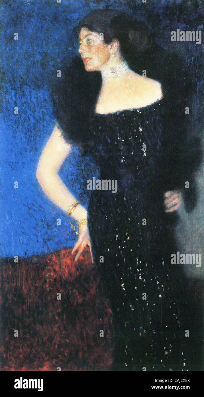 Femme Gustav Klimt en robe Banque D'Images