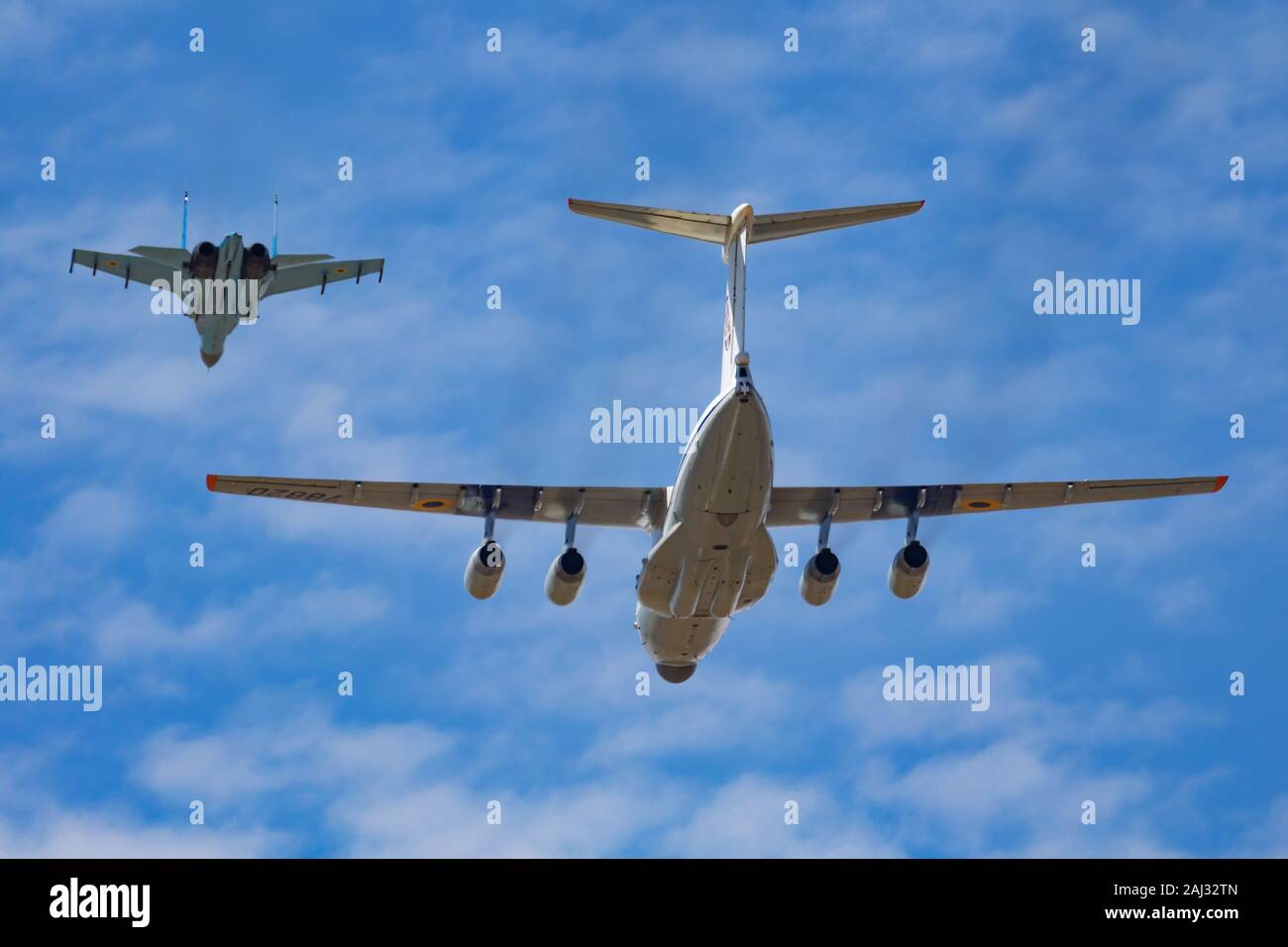 FAIRFORD / Royaume-uni - Juillet 12, 2018 : l'arrivée de l'Armée de l'air ukrainienne pour RIAT Royal International Air Tattoo 2018 Airshow Banque D'Images