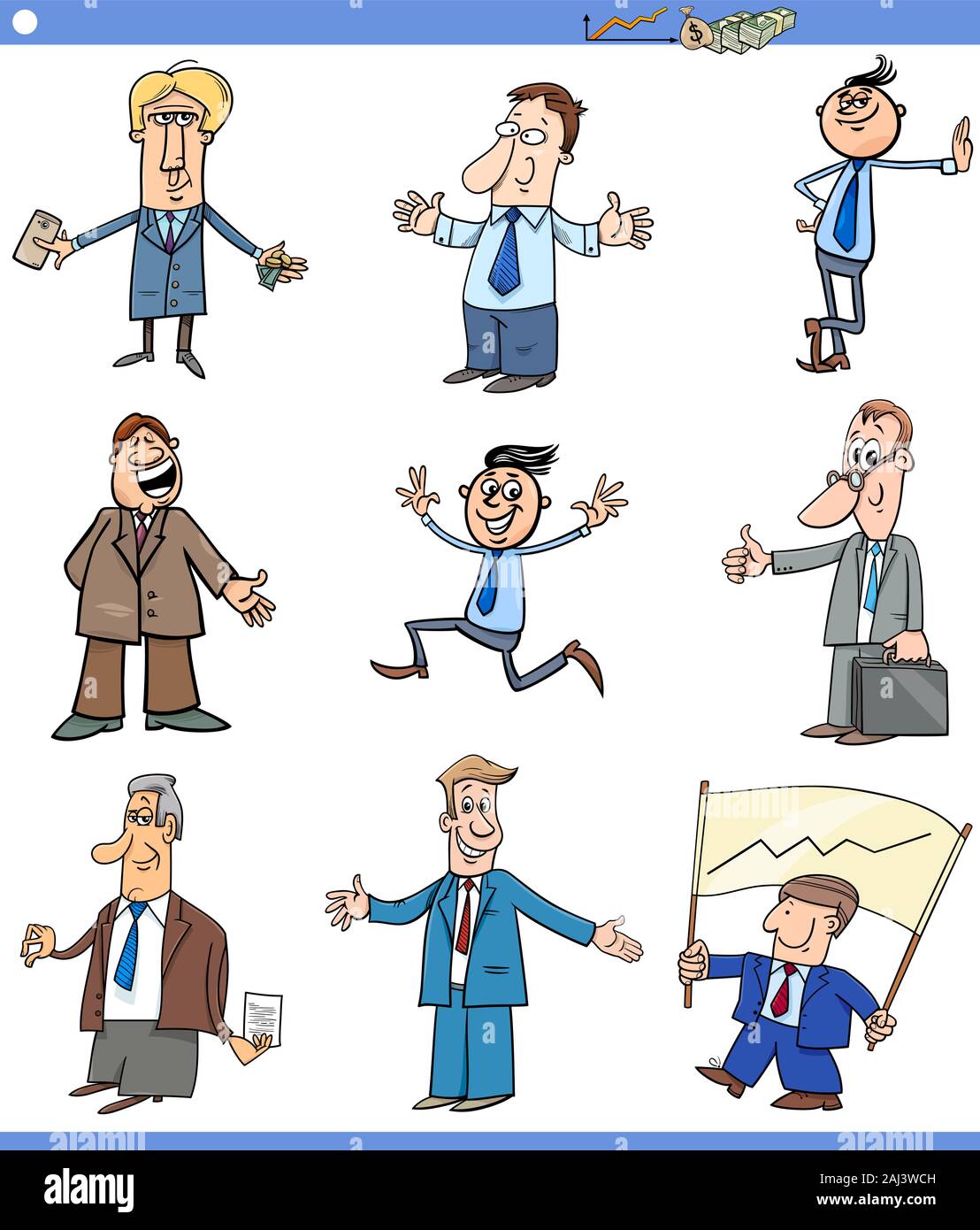 Cartoon Illustration du jeu de caractères des gens d'affaires Illustration de Vecteur