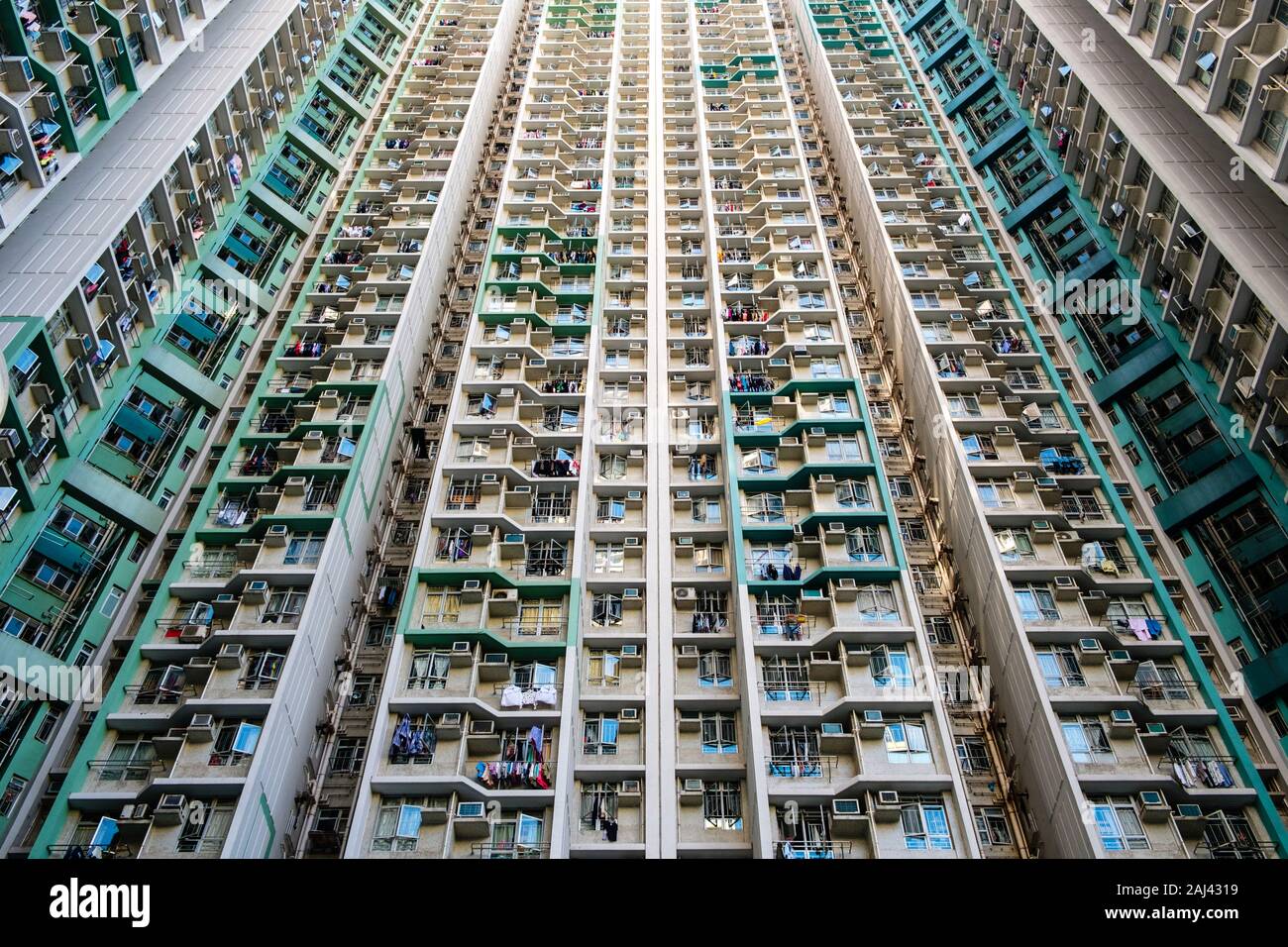La façade de l'immeuble résidentiel, l'immobilier, extérieur - HongKong Banque D'Images
