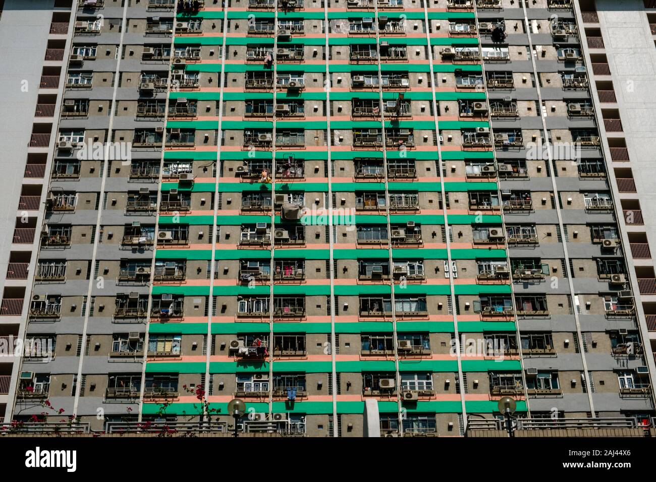 La façade de l'immeuble résidentiel, l'immobilier, extérieur - HongKong Banque D'Images