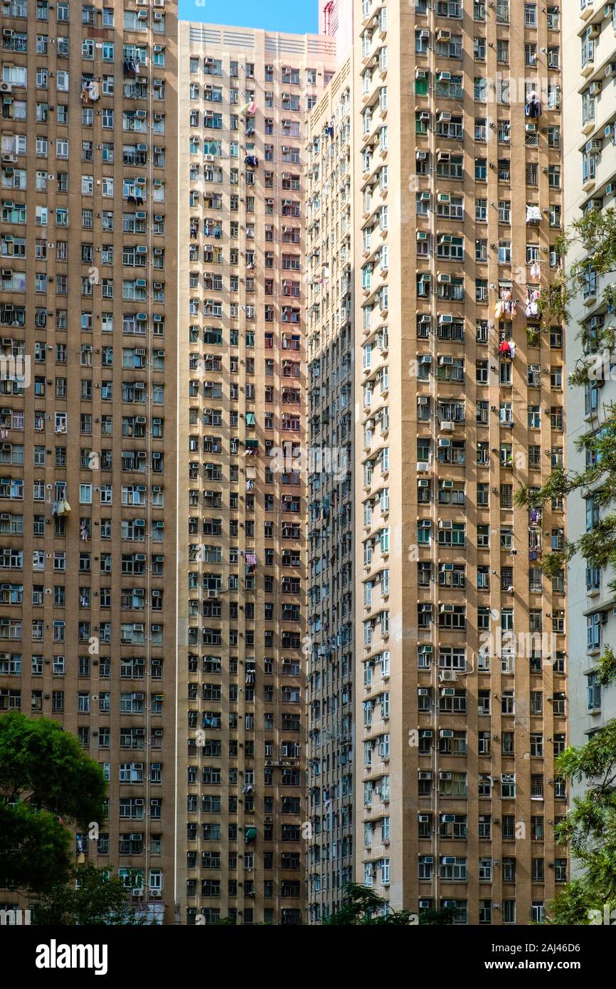 Bâtiments d'habitation, l'immobilier, extérieur - HongKong Banque D'Images
