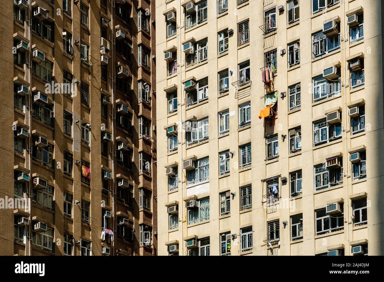 La façade de l'immeuble résidentiel, l'immobilier, extérieur - HongKong Banque D'Images