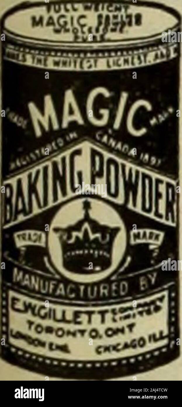 Le quincaillier (Juillet-Decembre 1905) . E. W. GILLETT CO.,LTD. TORONTO. ONT. Royal Levain.Boites 36 paquets a 5c la bolte. 1,05 Gilletts Levure Crème.Boites 36 paquets fl. 5c g/d'une fixation 1,05 Poudre je Pate Magic La douz. 6 douz de 5c... 4 douz de 4 oz. 4 douz de 6 oz. 4 douz de 8 oz. 4 douz de 12 oz. 2 douz de 12 oz. 4 douz de 16 oz. 2 douz de 16 oz. 1 douz de 2i livres 1 doz de 5 lbs 2 doz de 6 oz.1 doz de 12 oz.1 doz de 16 oz. 40. 60. 75 96. 1.40. 1.45. 1.65. 1.70. 4.10. 19La 6se. 4.55 Le fichier .HAMILTON DISTILLERY CO.,LTD HAMILTON, Ont.. Le Seigle Le seigle Royal 25 U. P. Malt Royal 25 U. P. 2 étoiles 40 Seigle Tt, P Banque D'Images