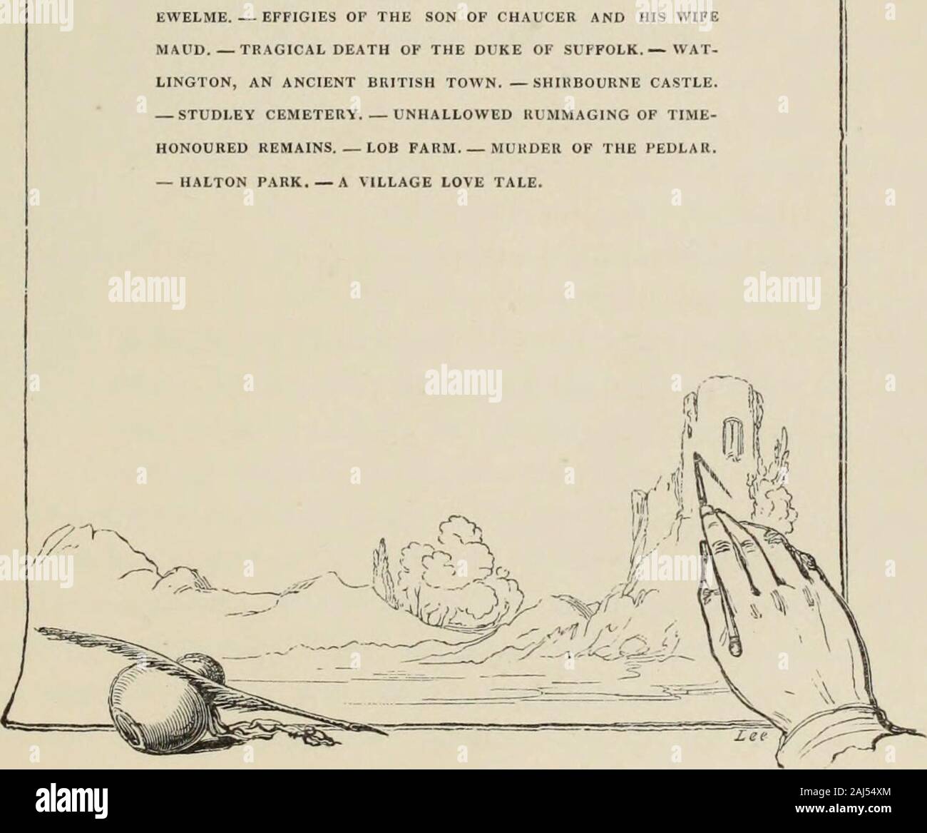 Les errances d'un stylo et crayon . Ancienne église DU VILLAGE DE EWELME BRIGHTWELL BALD-WIN sa belle église gothique SKELTONs COMPTE DE EWELME. - Des effigies DE FILS DE CHAUCER ET SON WIFEMAUD.-TRAGICAL MORT DU DUC DE SUFFOLK.- WAT-LINGTON, une ancienne ville britannique. -SHIKBOURNE CHÂTEAU. - Cimetière STUDLEY UNHALLOWED FOUILLANT D'UN RESTE. -La Ferme LOB MEURTRE DES IEDLAH. - HALTON PARK. - Un village de conte de l'amour.. t r 243 CHAPITRE IX. Banque D'Images