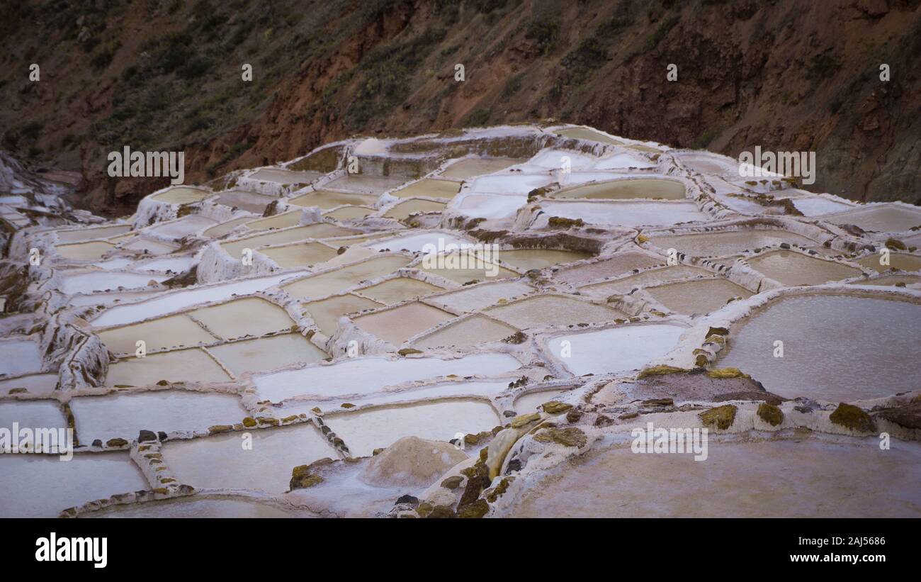 Salineras de Maras Pérou Cusco Banque D'Images